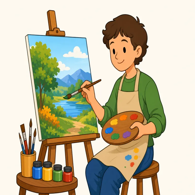 artist（芸術家・名詞）の覚え方イラスト — artist は art + -ist で「art に携わる人」