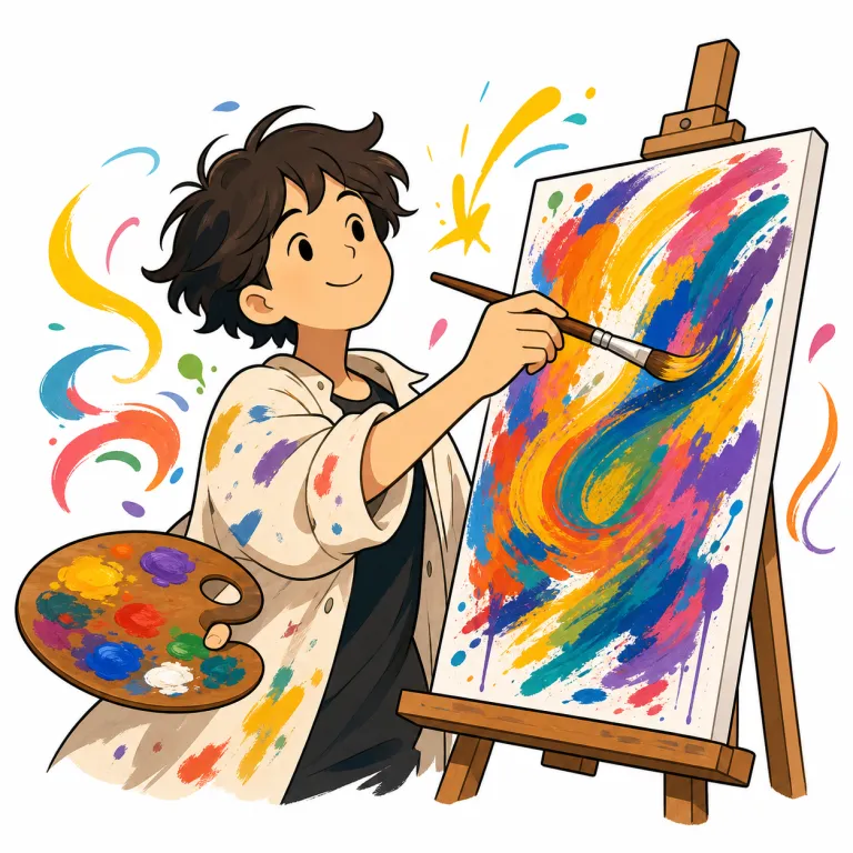 artistic（芸術肌の・adjective）の覚え方イラスト