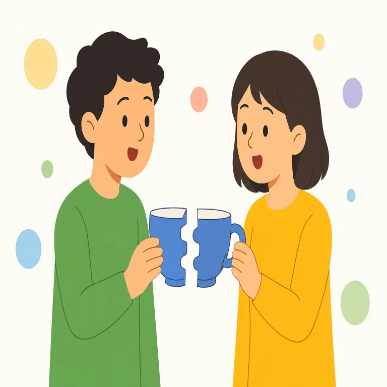 as it happens（たまたま、実は・イディオム）の覚え方イラスト — happen＝「起こる」を知っていれば、as it happens は「そういう成り行きで言うと」「たまたまそうだったんだけど」と流れの中で情報を足す句だと覚…