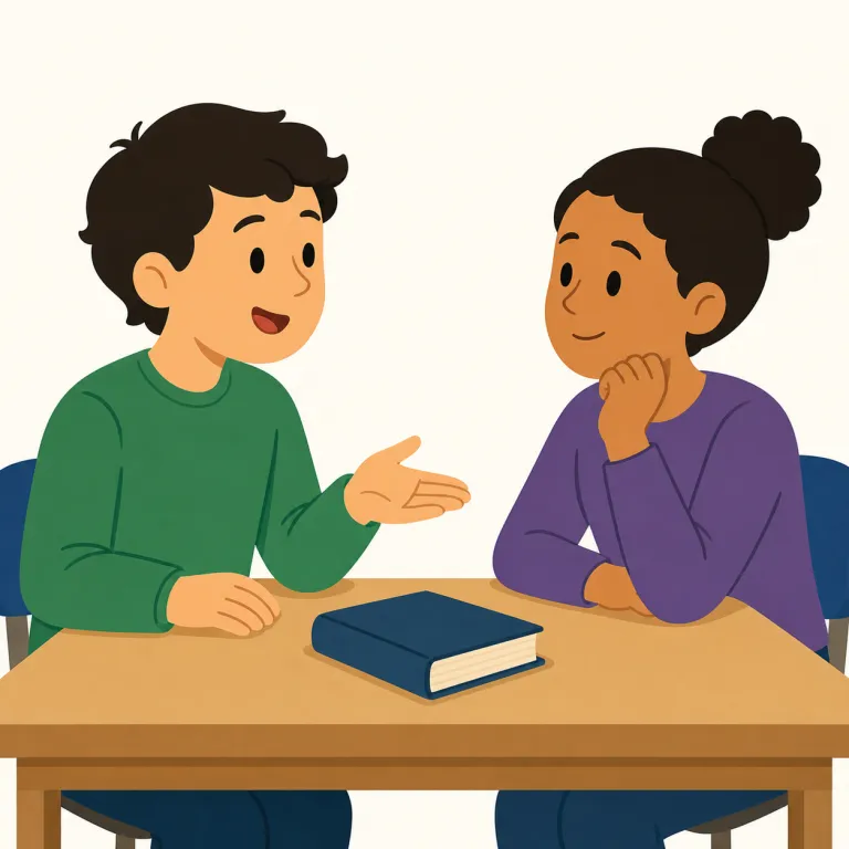 ask someone about（人に～を尋ねる・句動詞）の覚え方イラスト — 核は ask「尋ねる」