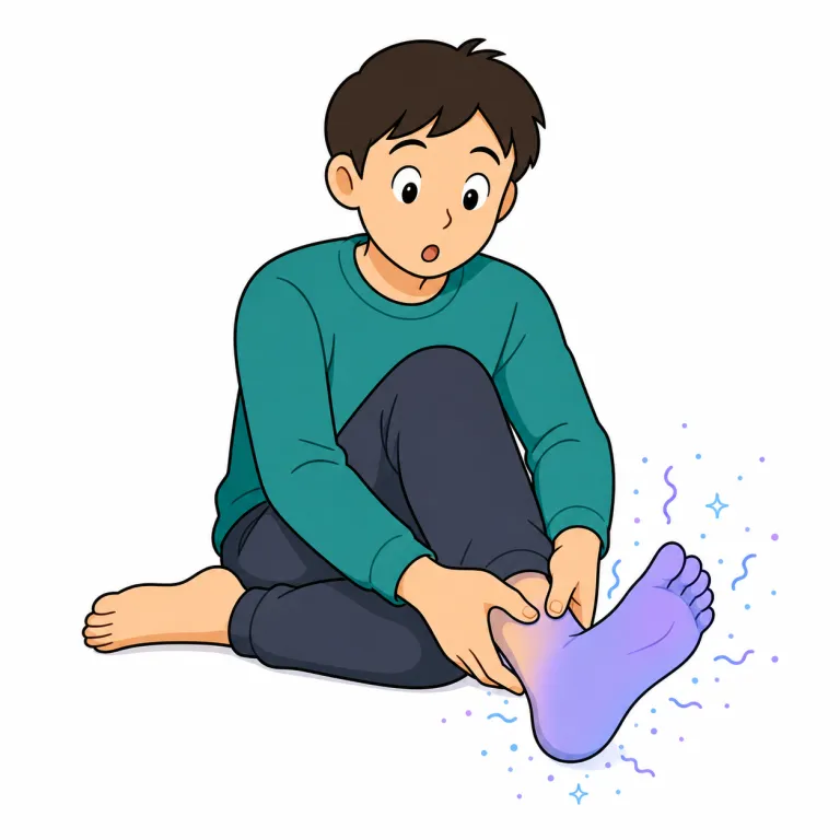 asleep（しびれている・adjective）の覚え方イラスト