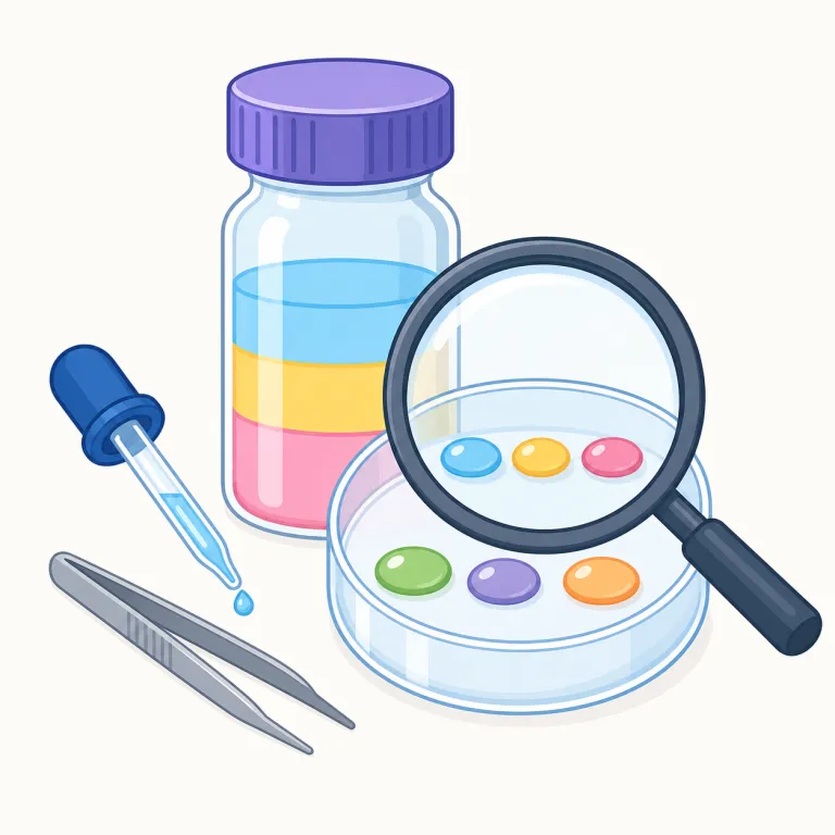 assay（分析試験・名詞）の覚え方イラスト — assay は、広い意味の test の中でも「試料をとって中身を測る試験」と絞って覚えると残りやすい