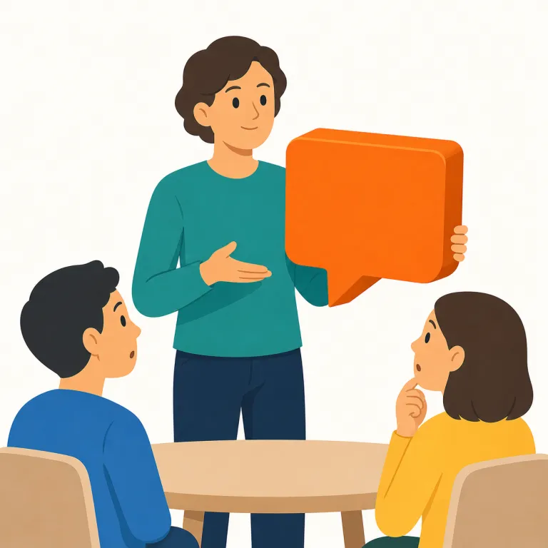 assertion（主張 / 断言・名詞）の覚え方イラスト — assertion は assert（強く述べる）+ -ion（こと）
