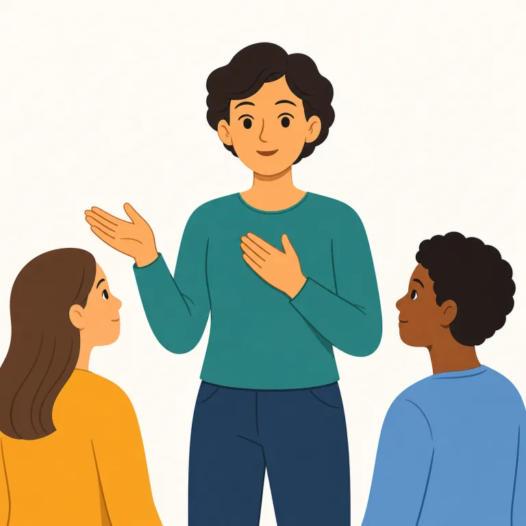 assertive（自己主張のはっきりした・形容詞）の覚え方イラスト — このエントリでは assertive を「自己主張のはっきりした」という、人の話し方や態度を表す意味で覚えます