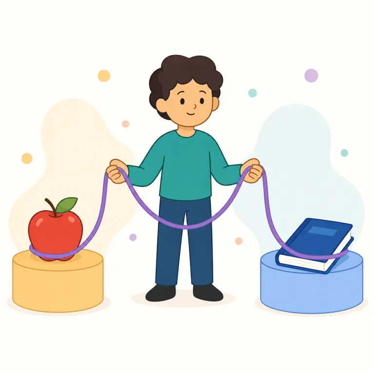 associate（関連付ける・動詞）の覚え方イラスト — 動詞では associate A with B の形をまず押さえると使いやすいです