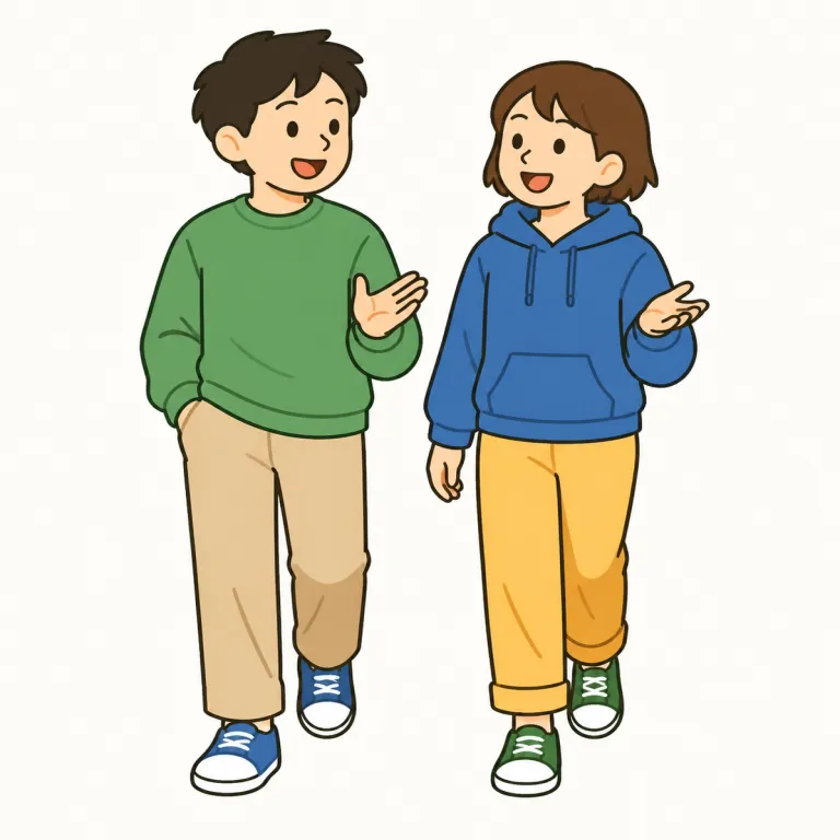 associate（付き合う・verb）の覚え方イラスト