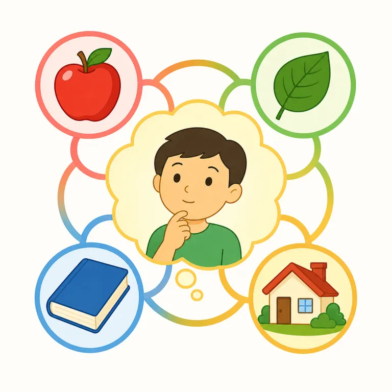 associative（連想的な・形容詞）の覚え方イラスト — associate「結びつける」「関連づける」を知っていれば、その形容詞が associative