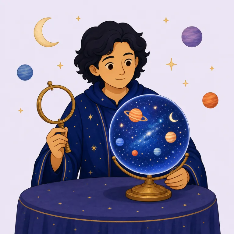 astrologer（占星術師・名詞）の覚え方イラスト — `astrologer` は `astro-` が付く語をまとめて覚えると定着しやすい