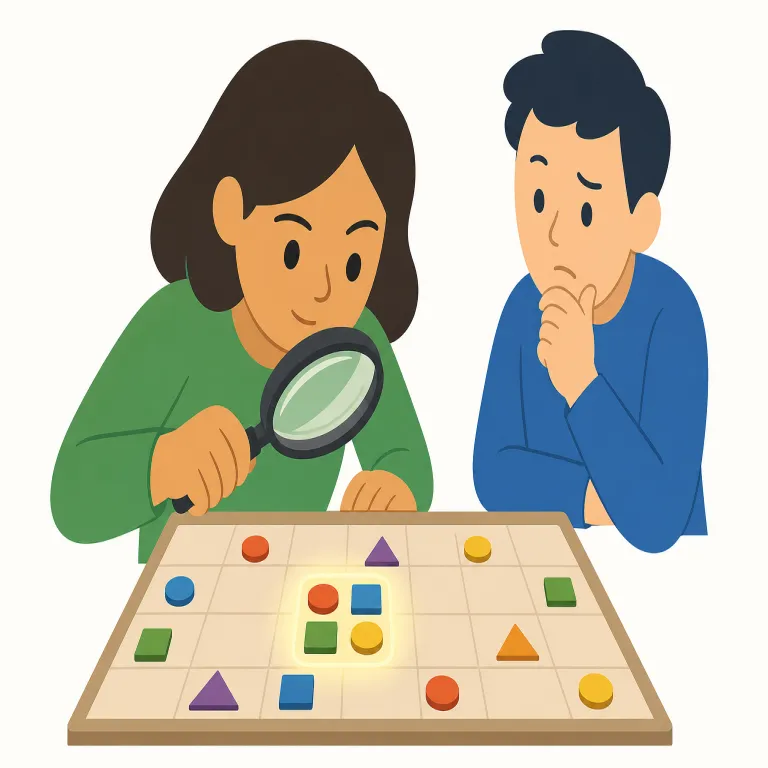 astute（抜け目ない・形容詞）の覚え方イラスト — clever や smart が「頭がよい」全般を指せるのに対し、astute は相手の意図や状況の変化をすばやく見抜き、得になる判断ができる感じ
