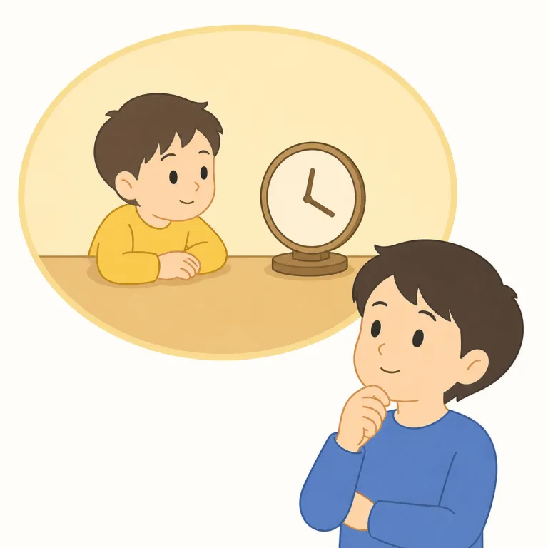 at that time（その時・イディオム）の覚え方イラスト — at は点を指す前置詞なので、at that time は「その一点の時に」とつかむと覚えやすいです