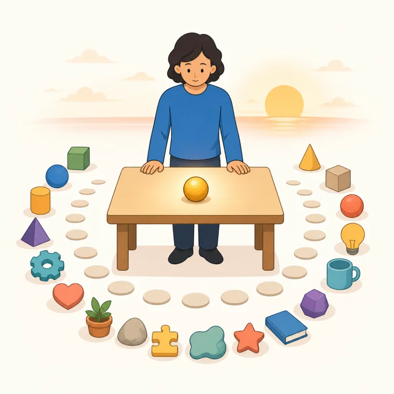 at the end of the day（結局のところ・イディオム）の覚え方イラスト — 直訳の「一日の終わり」をまず映像で持つと定着しやすい