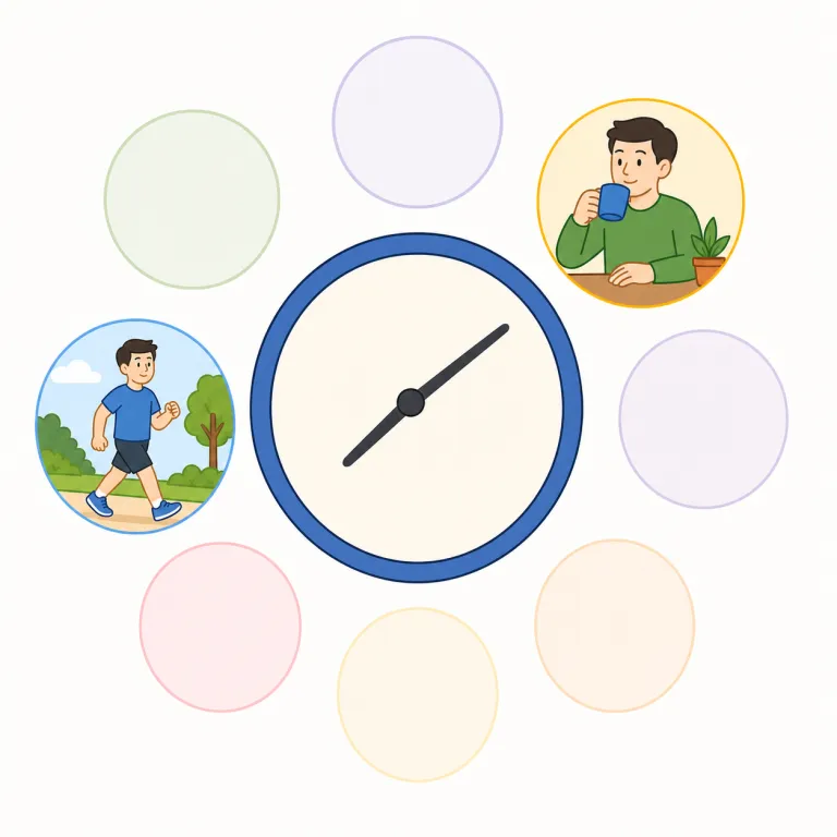 at times（時々・イディオム）の覚え方イラスト — time が分かれば覚えやすい表現で、at times は直訳すると「いくつかの時点では」→「時々」