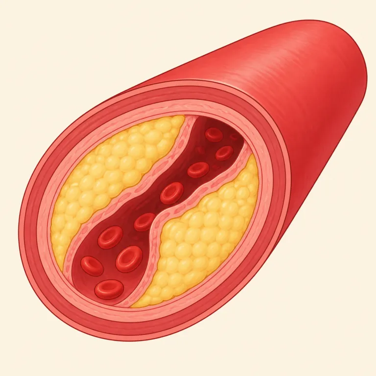 atherosclerosis（アテローム性動脈硬化症・名詞）の覚え方イラスト — 長いので一塊で覚えず、`athero-` と `sclerosis` に分けて固定するのが近道です