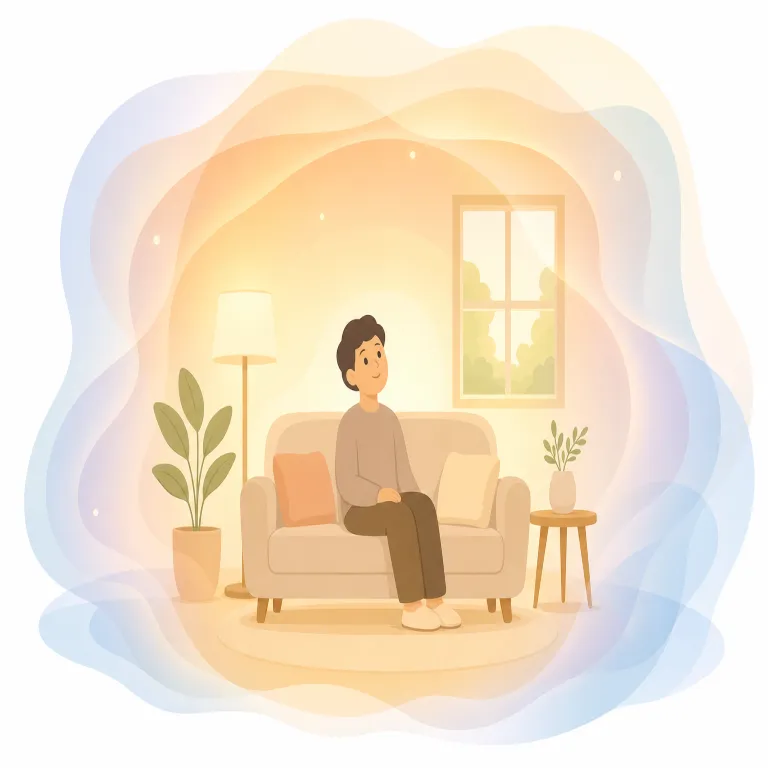 atmosphere（大気・名詞）の覚え方イラスト — 覚える軸は「場を包んでいるもの」
