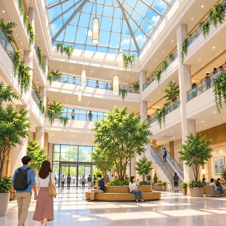 atrium（吹き抜け・noun）の覚え方イラスト