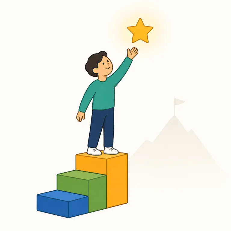 attainable（達成可能な・形容詞）の覚え方イラスト — -able が付くと「〜できる」という形容詞になるので、readable, usable と同じ型で覚える