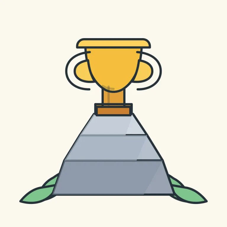 attainment（達成・名詞）の覚え方イラスト — この意味では、attainment を「長い坂を登りきった地点」と考えると覚えやすいです