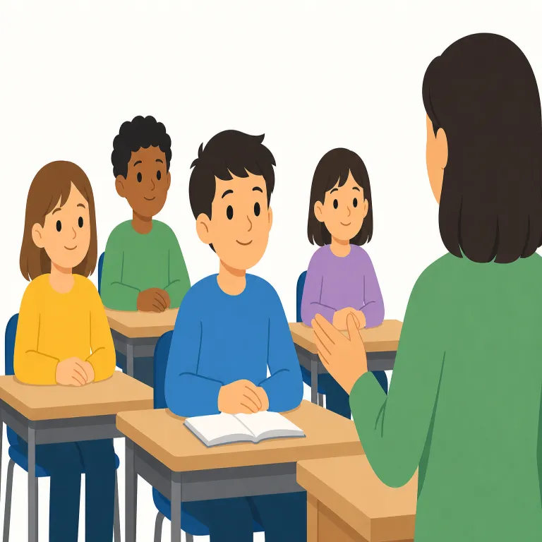 attend（出席する・動詞）の覚え方イラスト — attend は「注意を向ける」という核から、予定された会議・授業・式典などに実際に行ってその場にいる意味になります