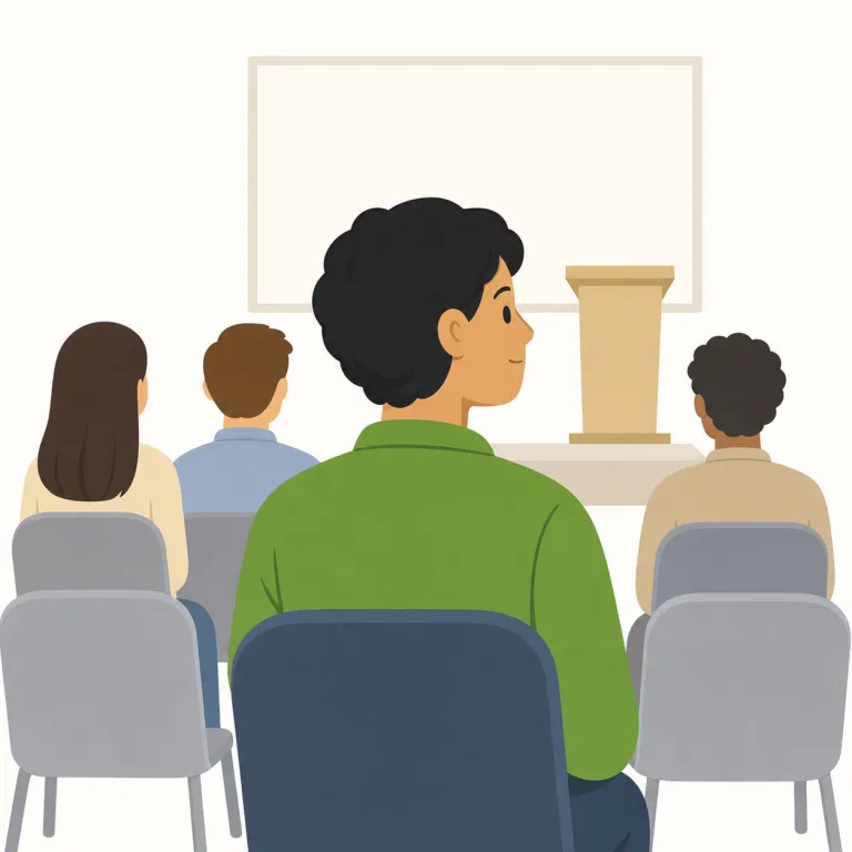 attendee（出席者・名詞）の覚え方イラスト — attendee は attend「出席する、出向く」に、人を表す -ee が付いた語です