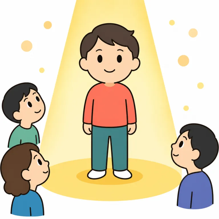 attention（注目・noun）の覚え方イラスト