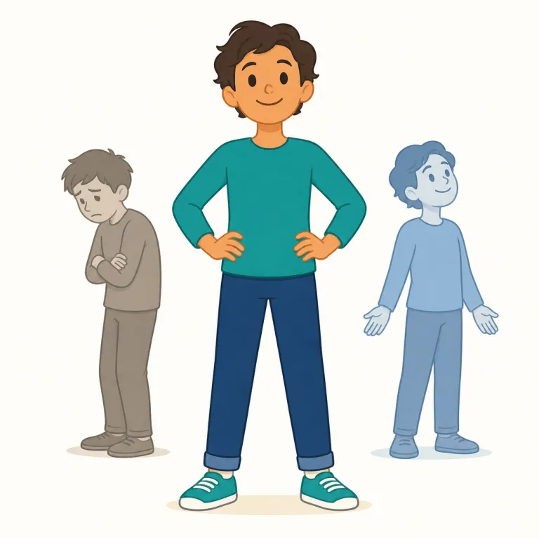 attitude（態度・名詞）の覚え方イラスト — この「態度」は、心の中の考え方そのものより、外に表れる物腰やふるまいとして覚えると整理しやすいです
