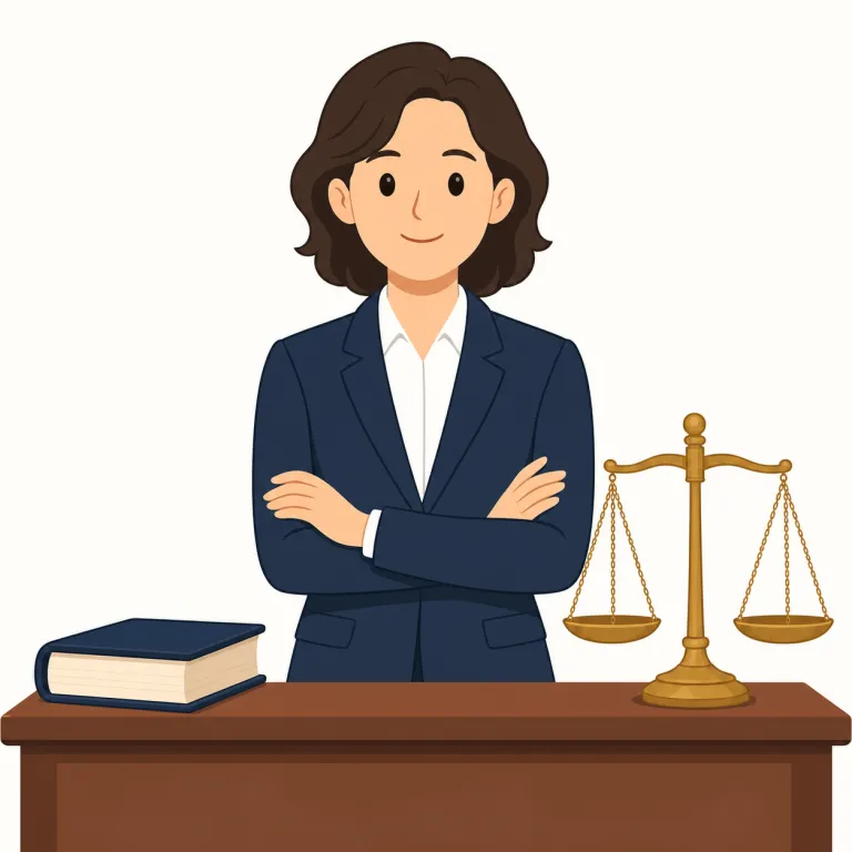 attorney（弁護士・名詞）の覚え方イラスト — この「弁護士」の attorney は、法律問題で依頼人を代理して動く専門家を指す語として覚えます