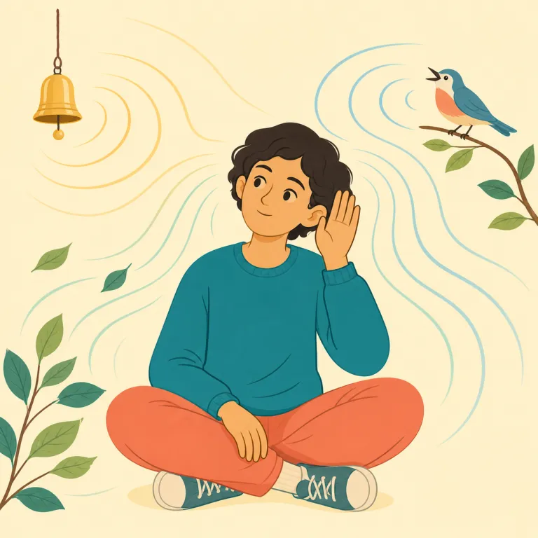 attuned（敏感な・形容詞）の覚え方イラスト — tune は楽器やラジオの「調子・周波数を合わせる」ことです
