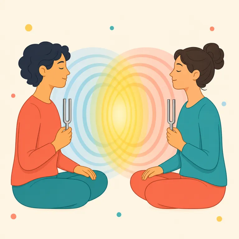attunement（同調・名詞）の覚え方イラスト — まず tune「調子を合わせる」を芯に置くと覚えやすいです