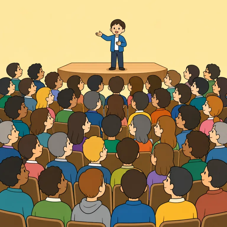 audience（聴衆・noun）の覚え方イラスト