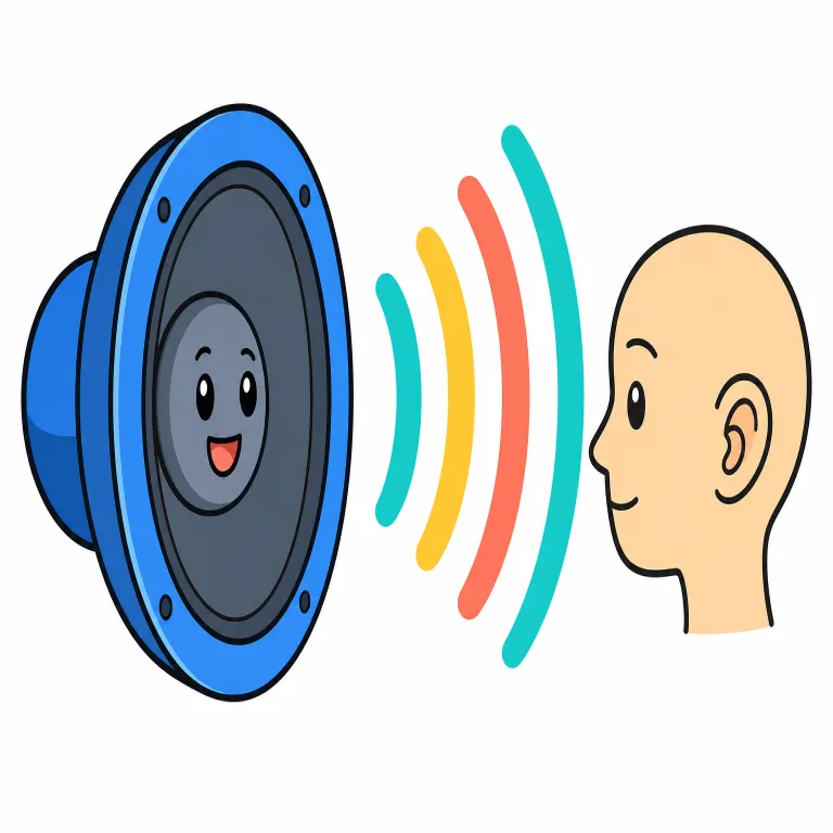 audio（音声の・adjective）の覚え方イラスト
