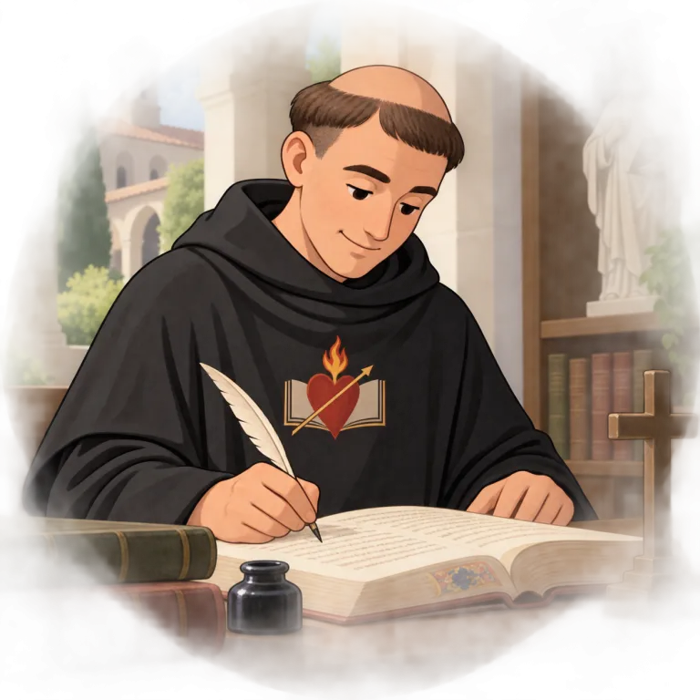 augustinian（アウグスティノ会士・noun）の覚え方イラスト