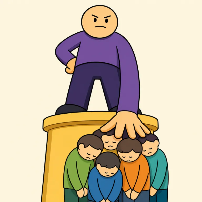 authoritarian（権威主義者・noun）の覚え方イラスト