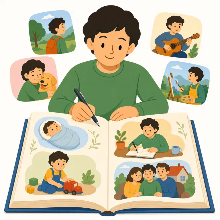 autobiographyの覚え方イラスト