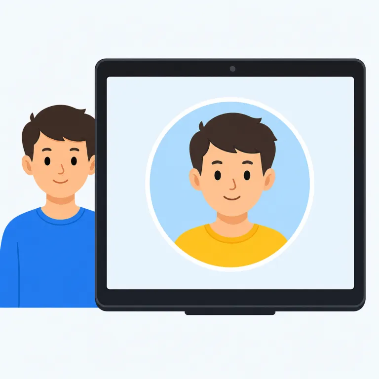 avatar（アバター・名詞）の覚え方イラスト — まず「オンライン空間で見える自分の姿」で覚えると定着しやすい語です