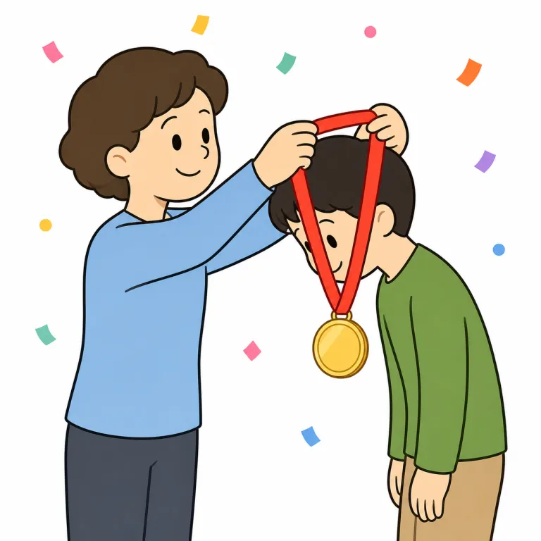 award（（賞・学位などを）授与する・verb）の覚え方イラスト
