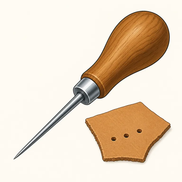 awl（千枚通し・名詞）の覚え方イラスト — awl は、まず needle（針）や drill（ドリル）との違いで覚えると定着しやすい語です