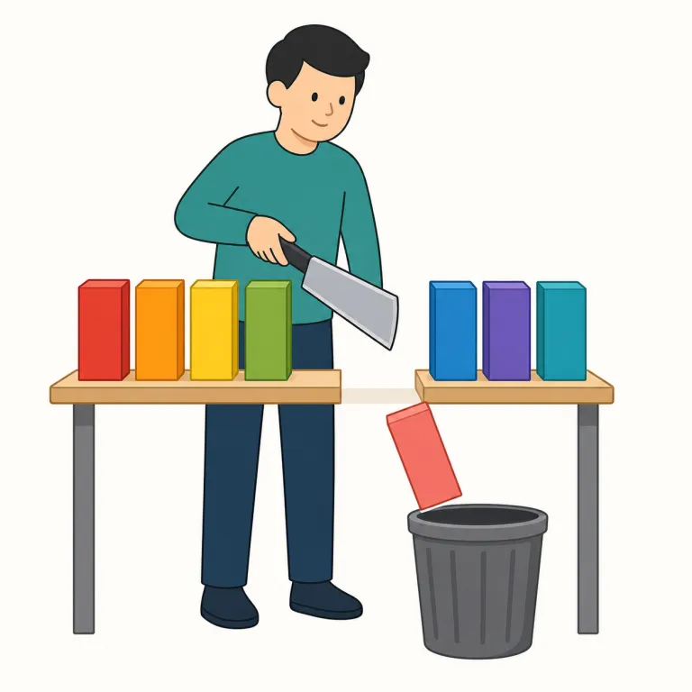 axe（斧・名詞）の覚え方イラスト — axe は「細かく切る道具」ではなく、重い刃を勢いよく振って一撃で割る道具、とイメージすると定着しやすい語です