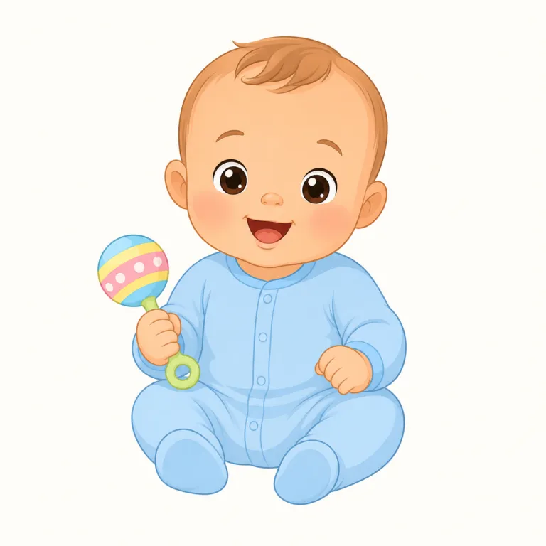 baby（赤ちゃん・名詞）の覚え方イラスト — まず「baby = とても小さい子」という核を置き、child や kid より年齢がかなり低い語として覚えるとぶれません