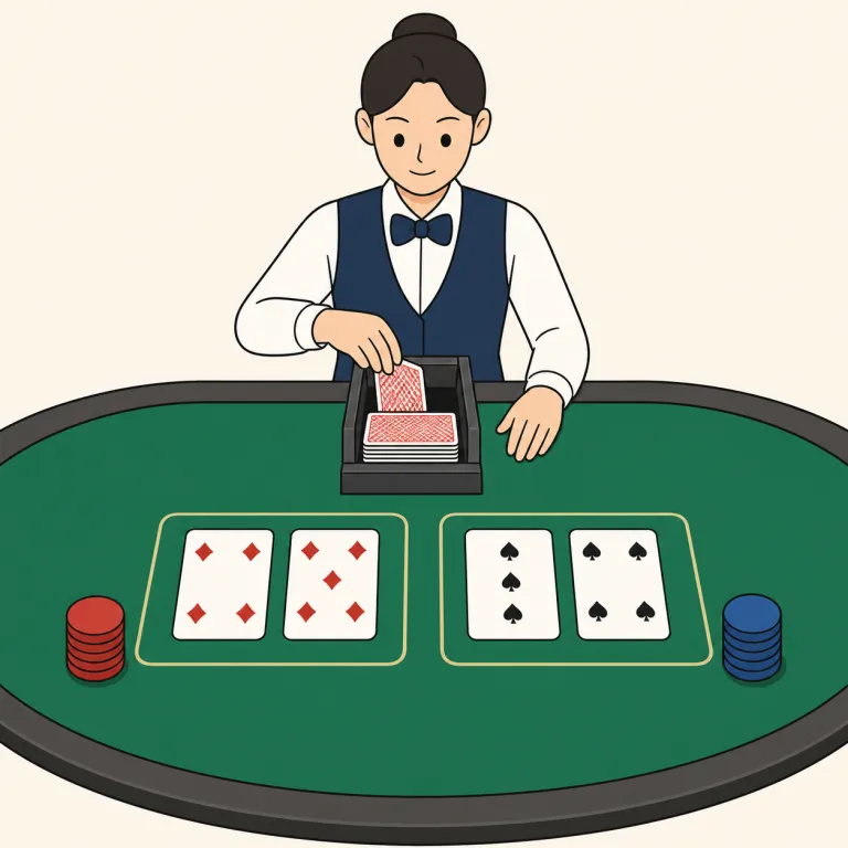 baccarat（バカラ・noun）の覚え方イラスト