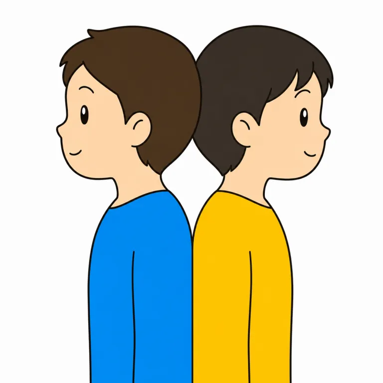 back-to-back（背中合わせの・adjective）の覚え方イラスト