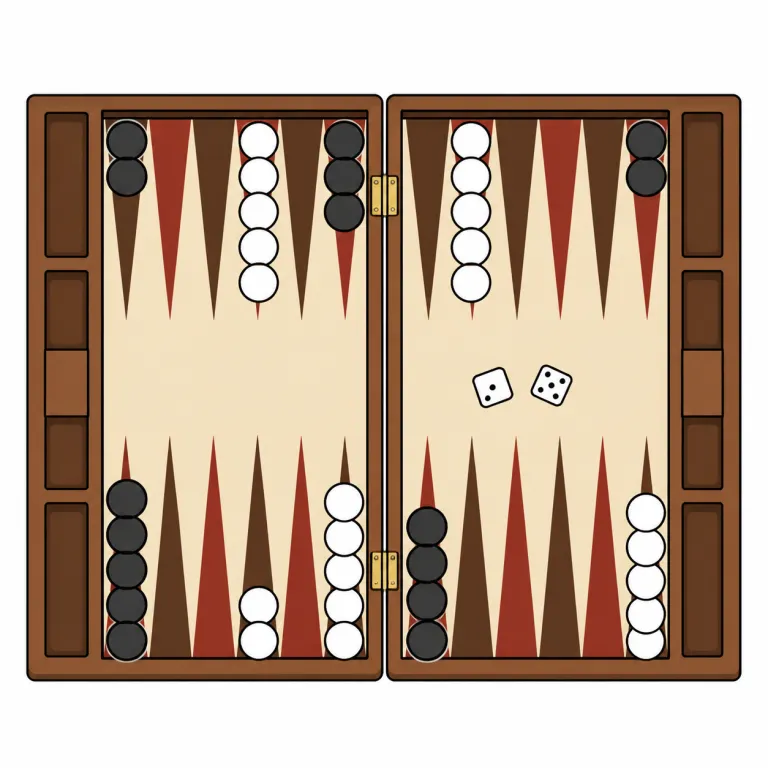 backgammon（バックギャモン・noun）の覚え方イラスト