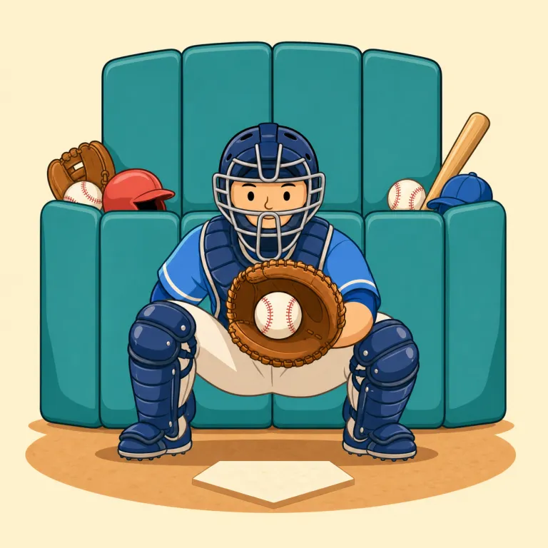 backstop（（野球の）捕手、最後の砦、後ろ盾・名詞）の覚え方イラスト — back と stop をそのまま重ねて「後ろで止めるもの」と捉えると覚えやすいです