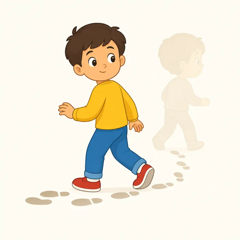 backwards（後ろ向きに・副詞）の覚え方イラスト — backwards は back「背中・後ろ」+ -wards「その方向へ」と考えると、「後ろの方向へ」という動きがそのまま見えます