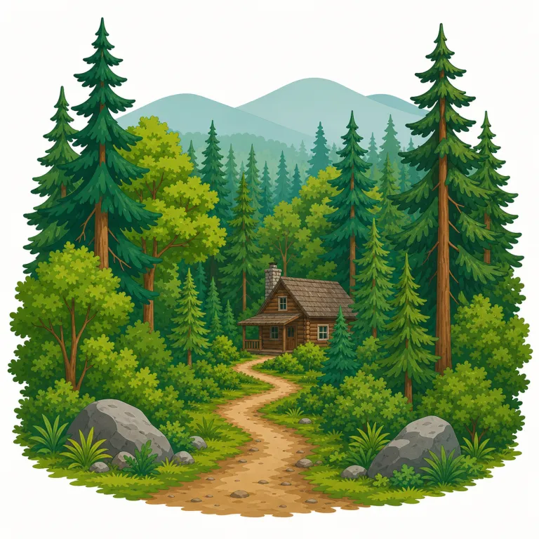 backwoods（奥地・名詞）の覚え方イラスト — まず back と woods をそのまま並べて「町や人里の“さらに奥(back)”にある“森地帯(woods)”」と映像化すると定着しやすいです
