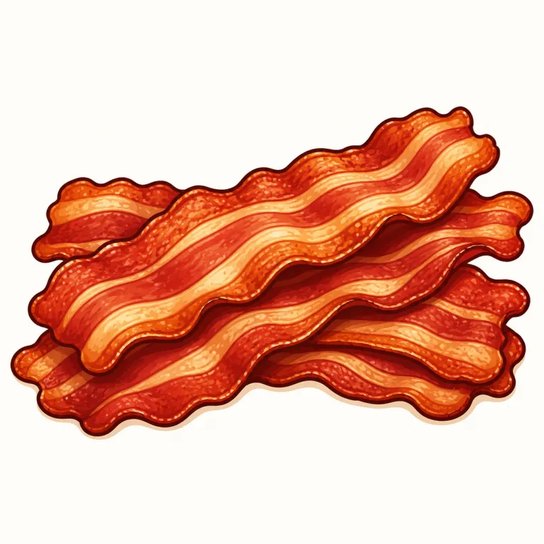 bacon（ベーコン・名詞）の覚え方イラスト