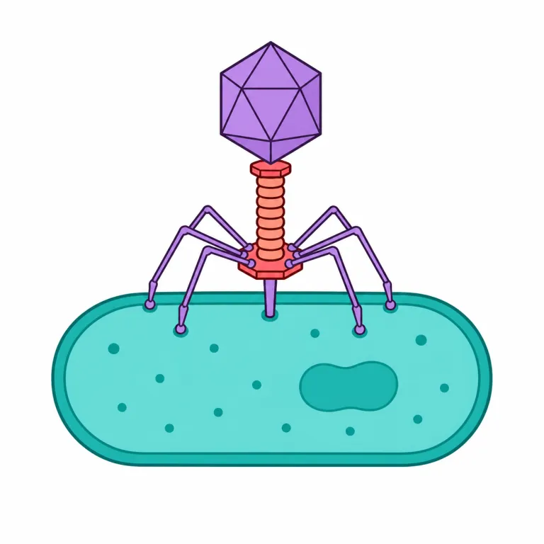 bacteriophage（バクテリオファージ・noun）の覚え方イラスト