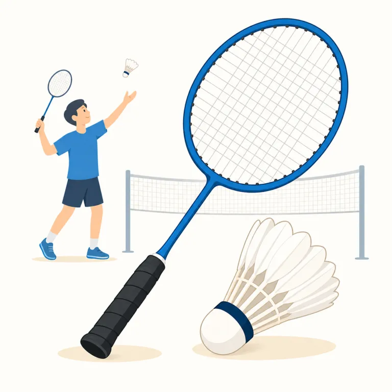 badminton（バドミントン・名詞）の覚え方イラスト