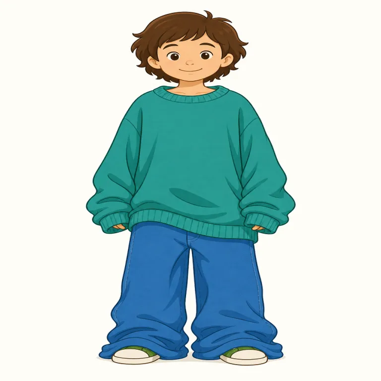 baggy（ゆったりした・形容詞）の覚え方イラスト