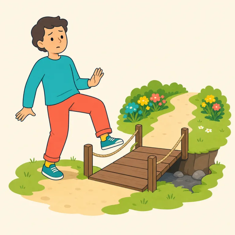 balk（ためらう・動詞）の覚え方イラスト — balk at＋名詞・動名詞の形が重要で、「〜を嫌がって尻込みする」という意味になる