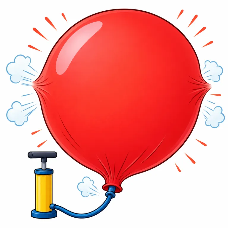 balloon（膨らむ、急増する・verb）の覚え方イラスト